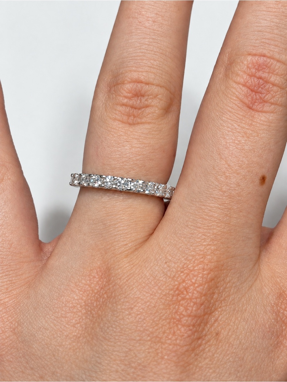 White Gold 1 CT Moissanite Eternity Band Ring